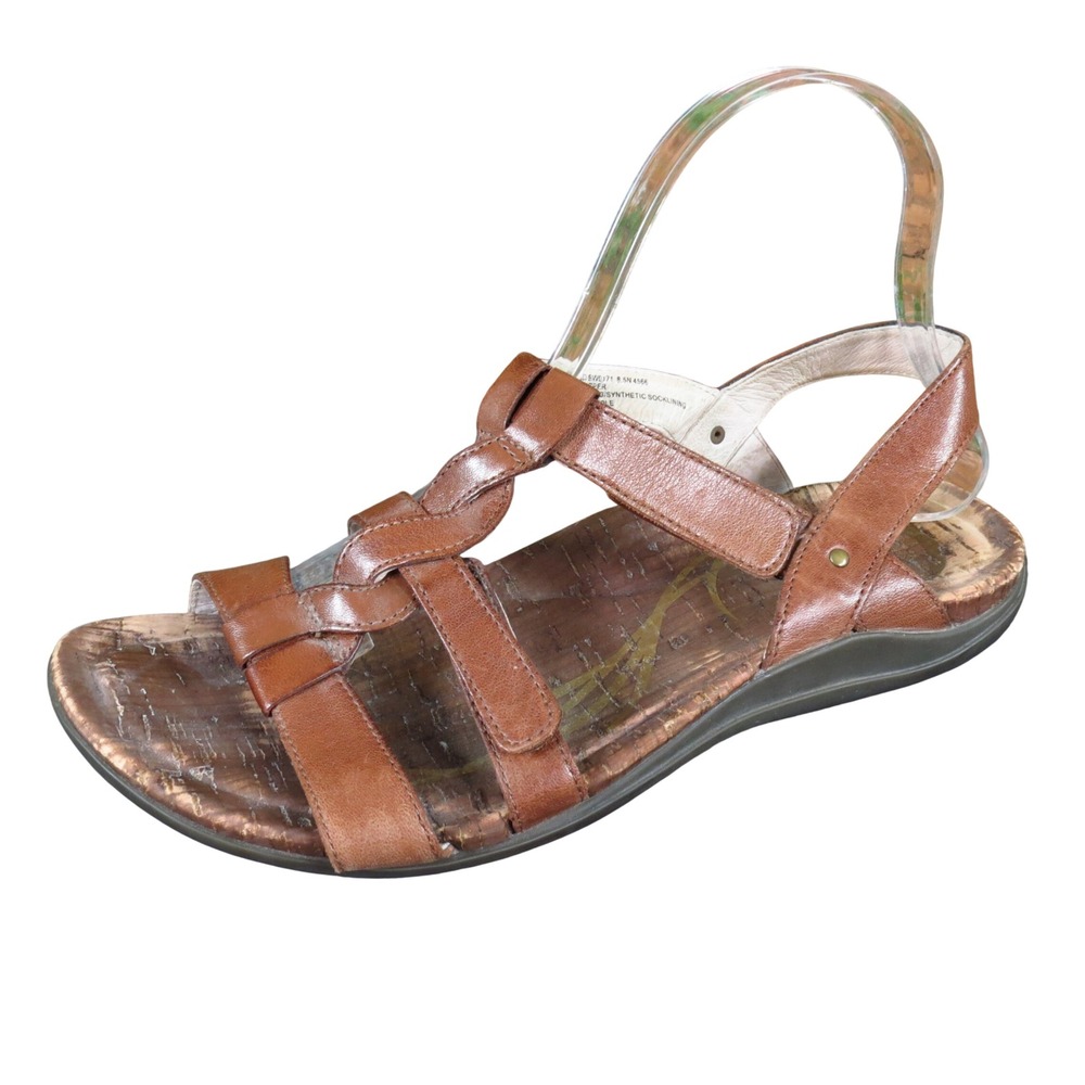 Abeo‎ Bea-Braid Womens Strappy Sandal 8.5 N Comfort Walking Brown Leather